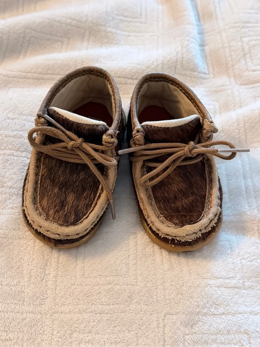 Twisted X Unisex Infants' Chukka Brindle Driving Moccasin Shoes size 5 leather